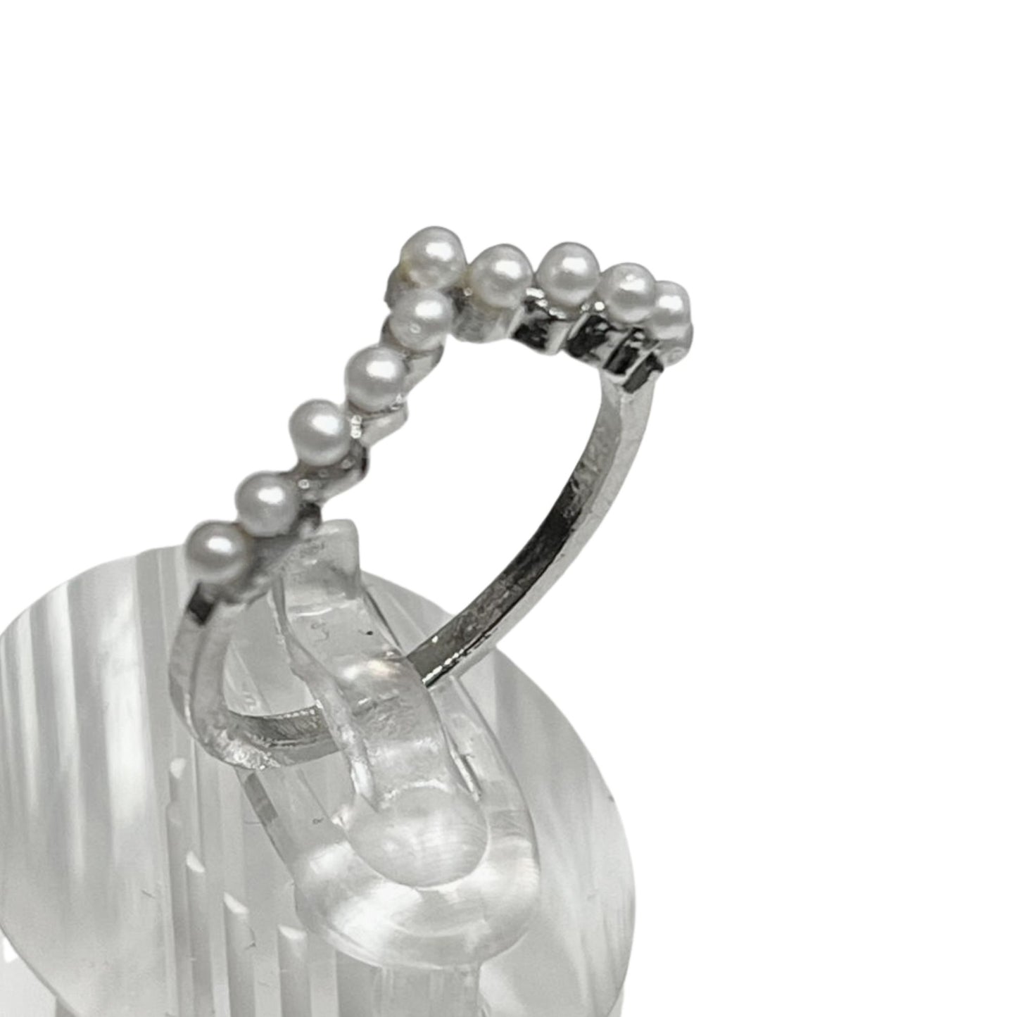 Beaded Silver Tone Stackable Ring – US Size 7 Rings size and feature image