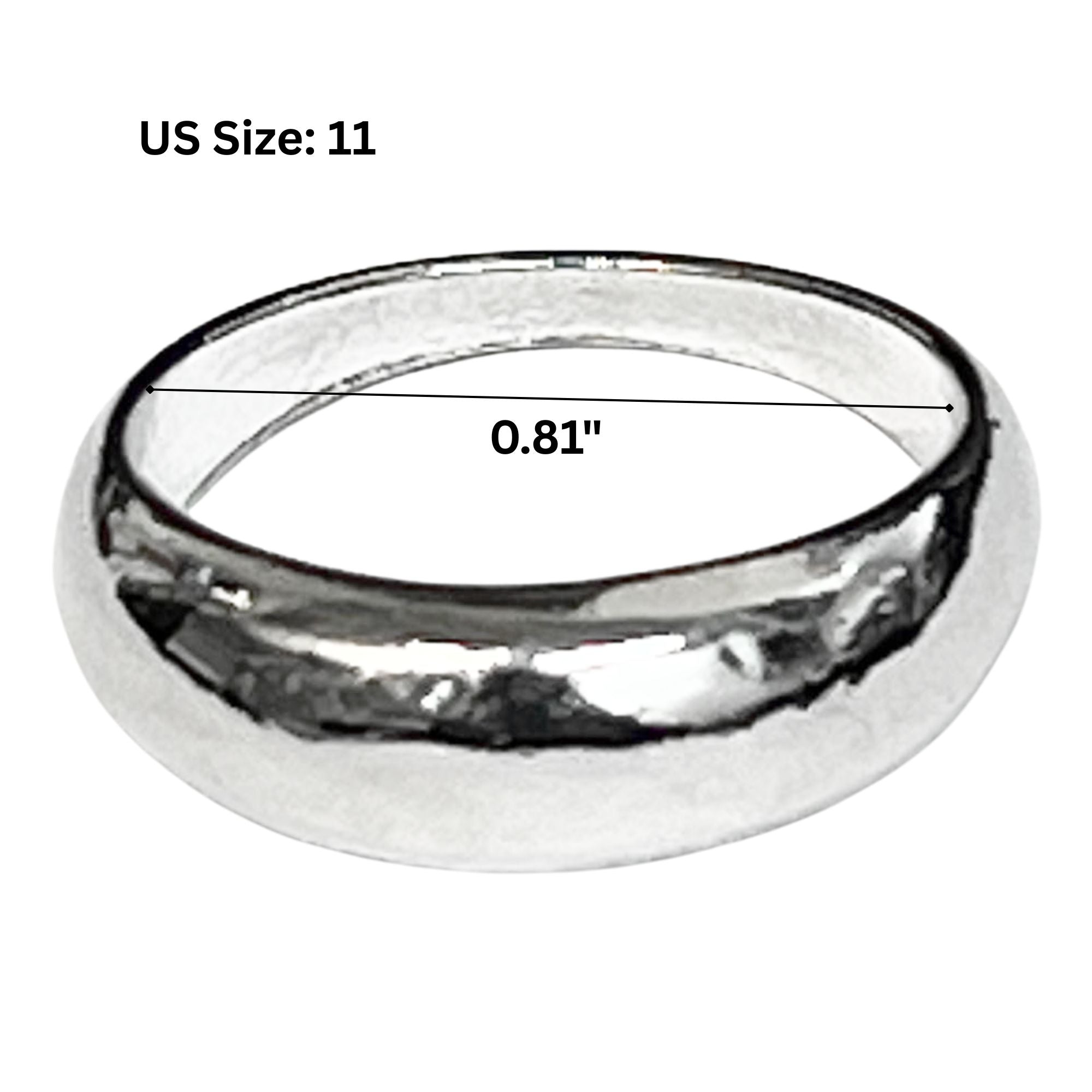 Polished Silver Tone Dome Ring – US Size 11 Rings product detail image