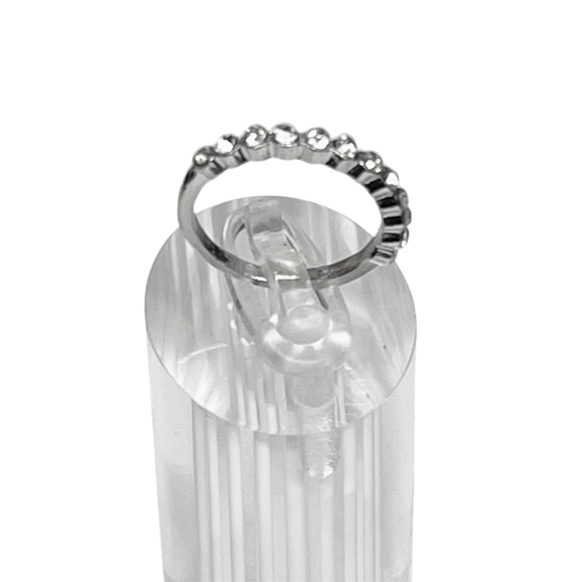 Sterling Silver Textured Half Circle Band Ring US Size 6 Rings main product image