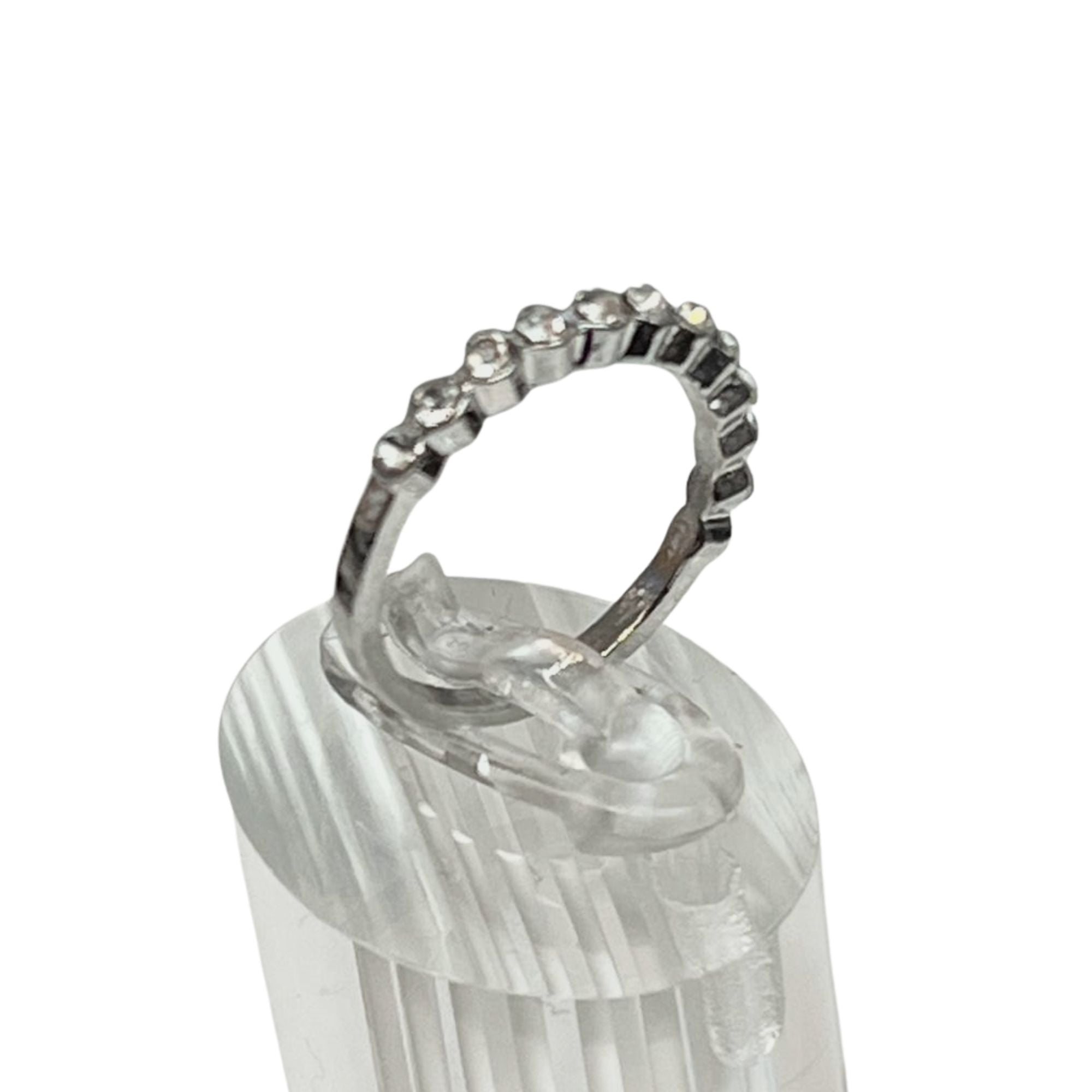 Sterling Silver Textured Half Circle Band Ring US Size 6 Rings size and feature image