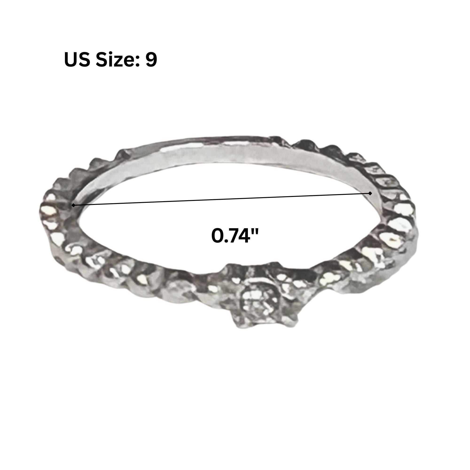 Sterling Silver Textured Band Ring – US Size 9 Rings product detail image
