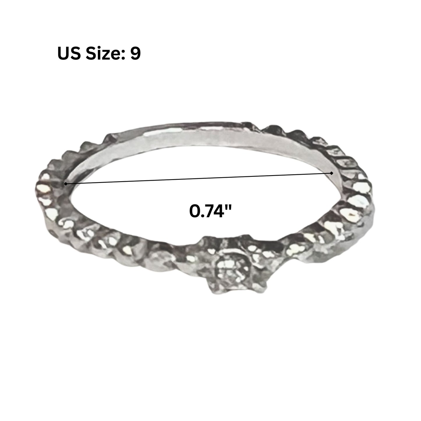 Sterling Silver Textured Band Ring – US Size 9 Rings product detail image