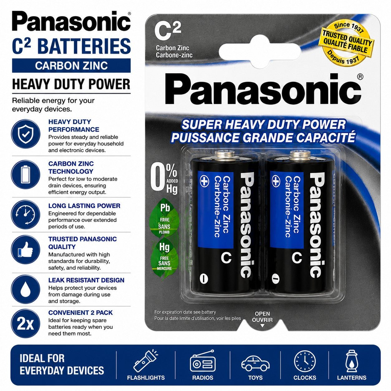 C size battery pack for toys flashlights and radios