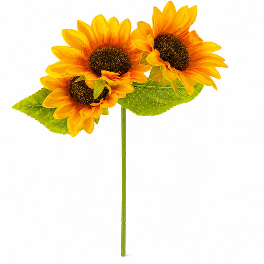 artificial sunflower bouquet 3 head faux flowers home decor