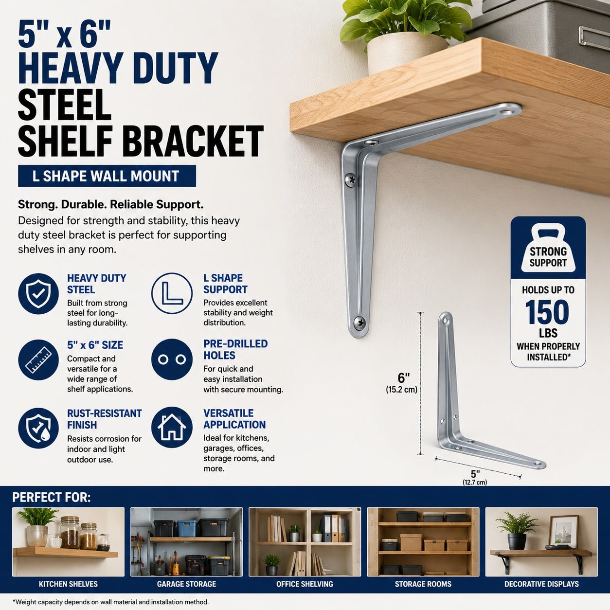 heavy duty shelf support bracket for wall mounting