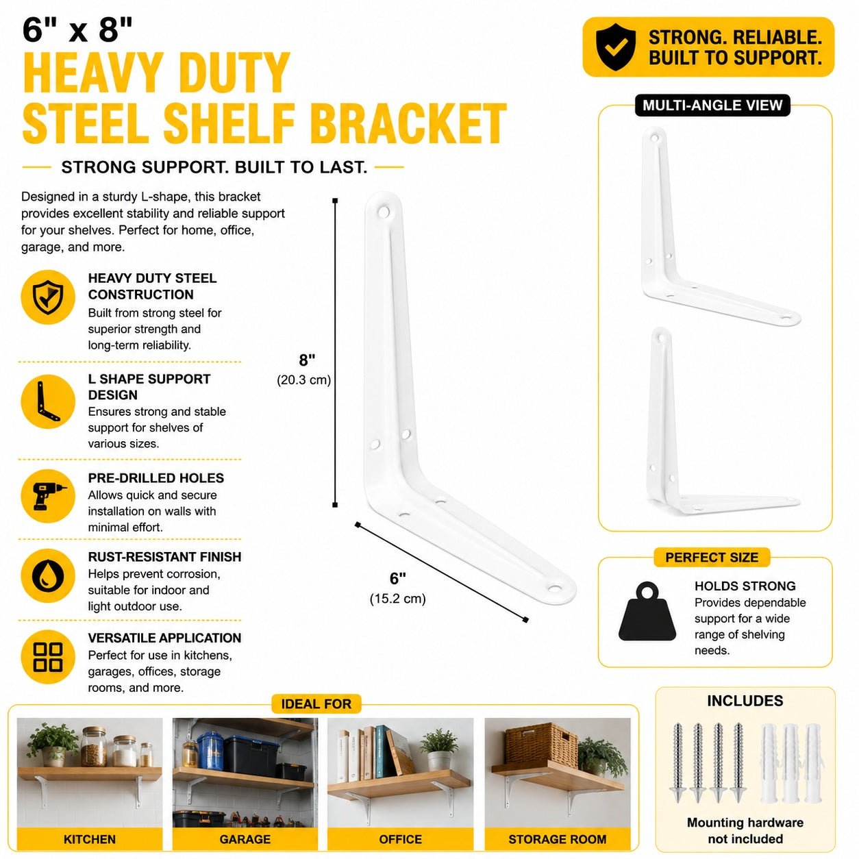 wall mount shelf bracket for home garage storage use