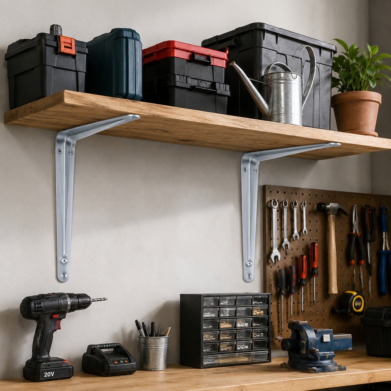10" x 12" Heavy Duty Steel Shelf Bracket L Shape Wall Mount