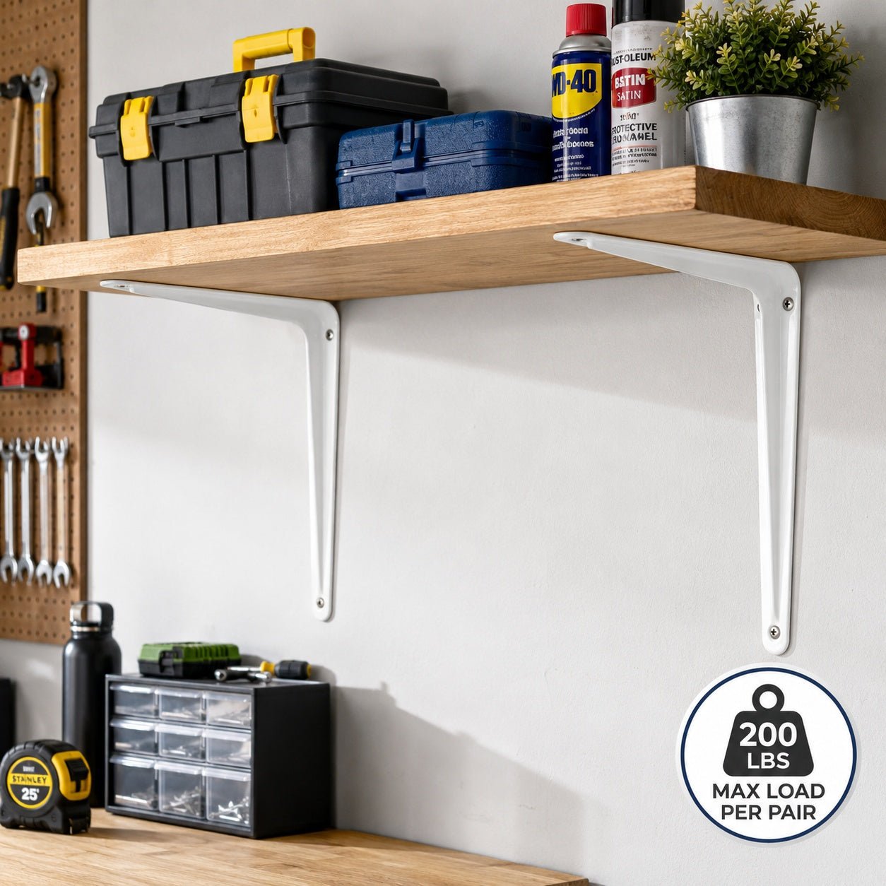 12" x 14" Heavy Duty Steel Shelf Bracket L Shape Wall Mount