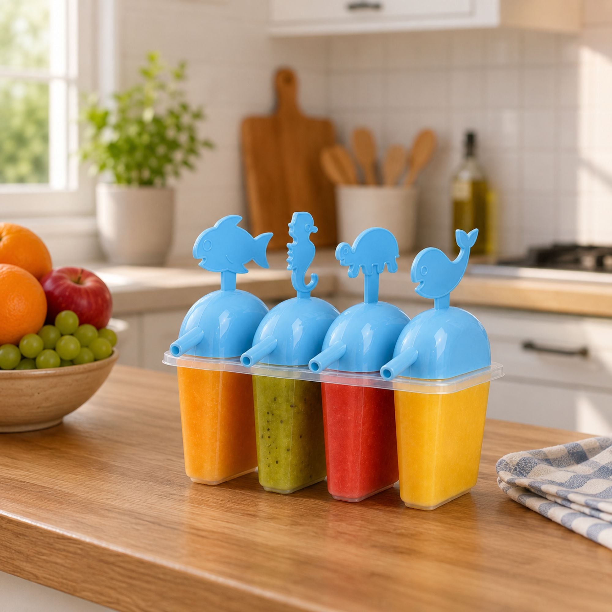 HomeRite Frozen Treat Popsicle Molds BPA Free with Sticks & Lids