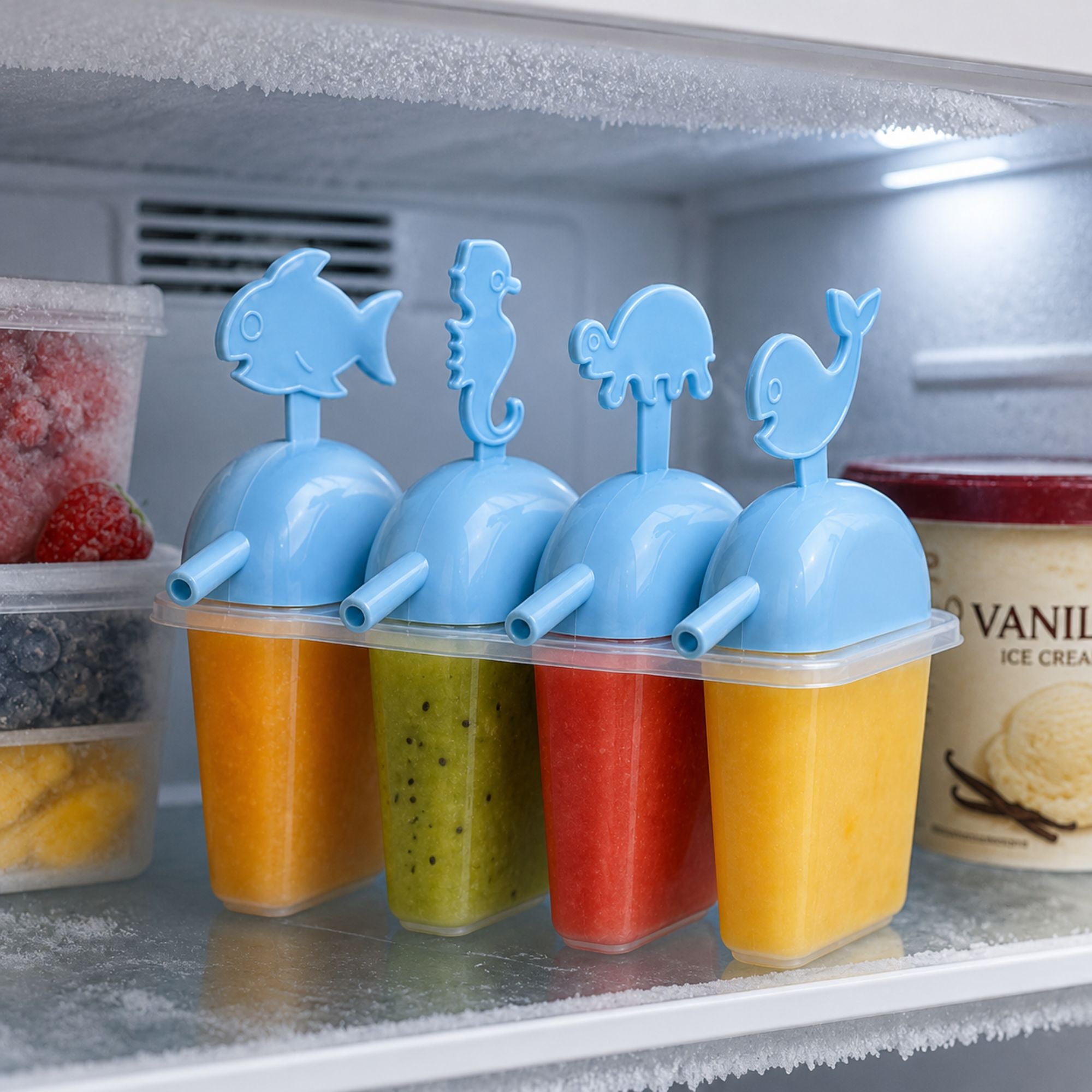 HomeRite Reusable Ice Pop Maker BPA Free with Sticks and Lids