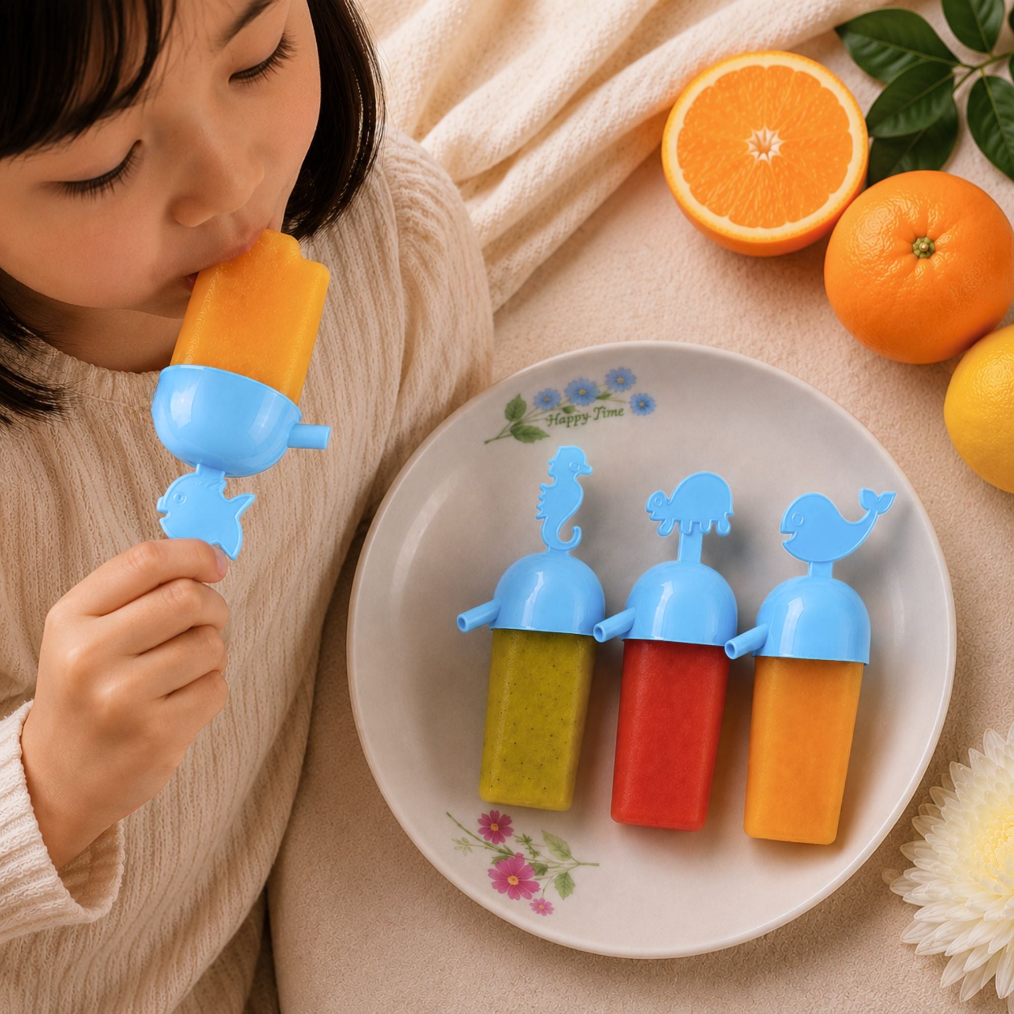 HomeRite Popsicle Mold Set BPA Free Reusable Ice Pop Molds