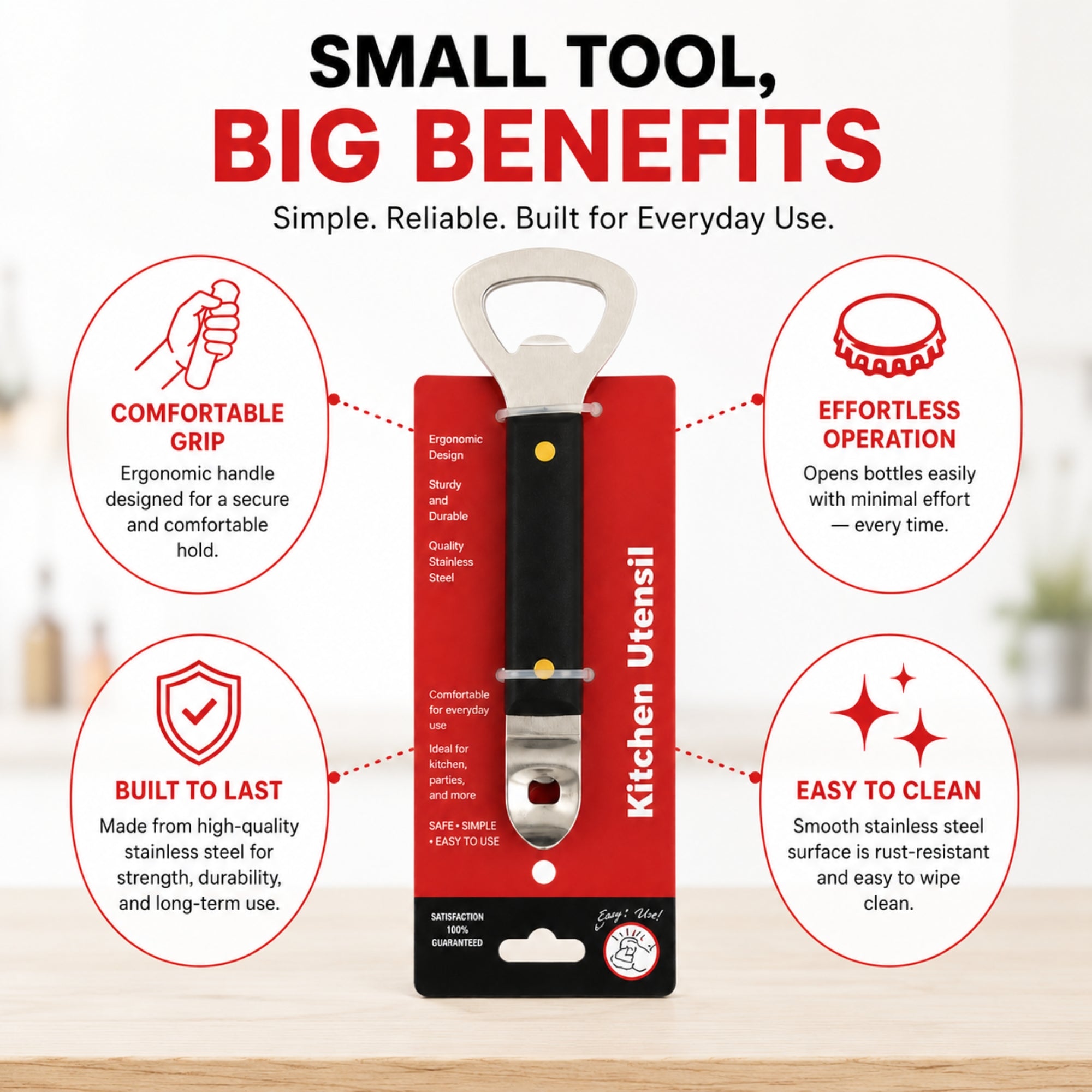 Heavy Pro Stainless Steel Bottle Opener Utility Tool