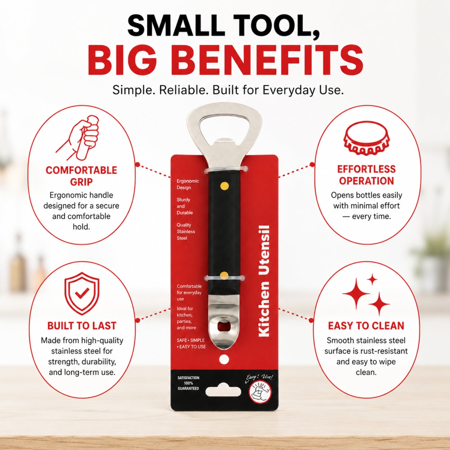 Heavy Pro Stainless Steel Bottle Opener Utility Tool