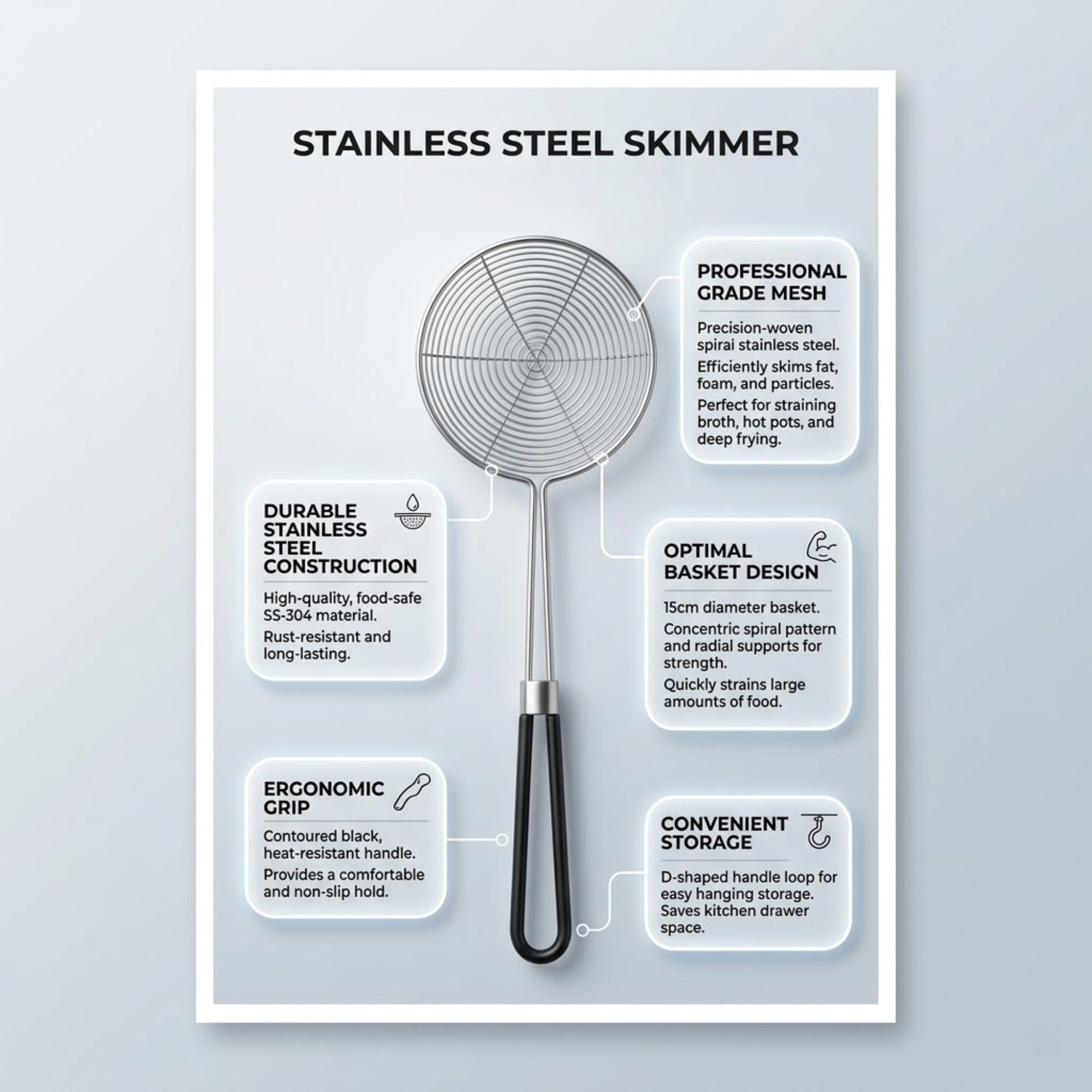 Spider Strainer Ladle Stainless Steel Frying Utensil