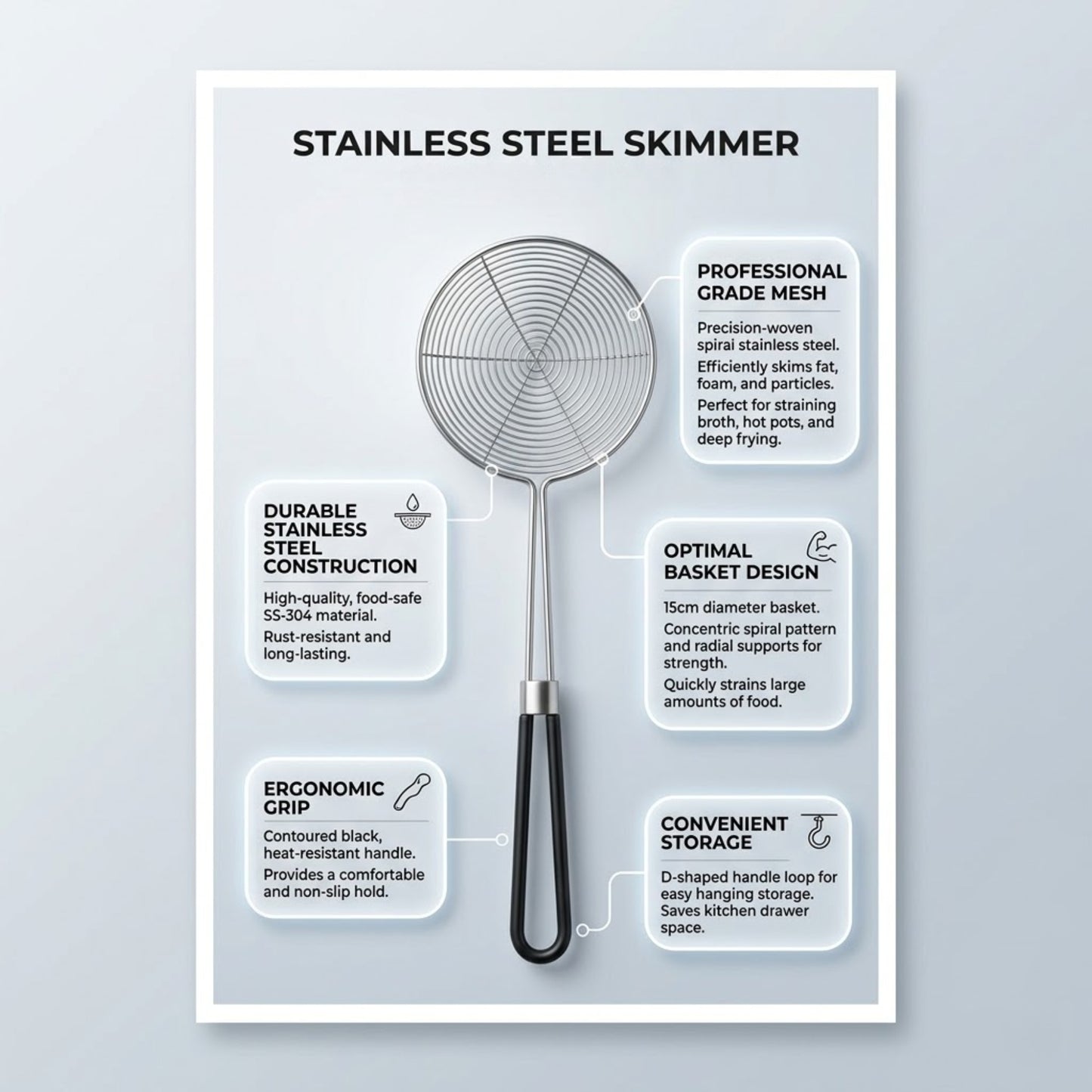 Spider Strainer Ladle Stainless Steel Frying Utensil