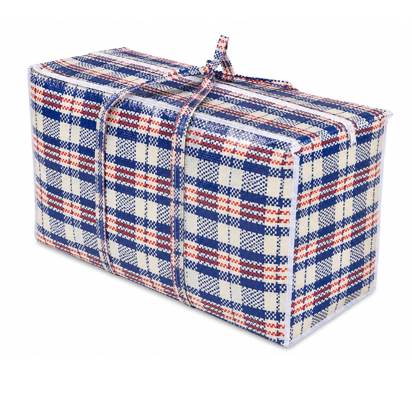 23x21x8 inch plaid zipper storage bag with reinforced handles and heavy duty reusable design