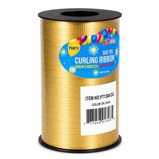 500 yards dark gold curling ribbon roll for balloons gift wrapping and party decorations
