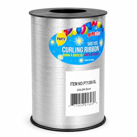 500 yards  ribbon roll for balloons gift wrapping and party decoration silver