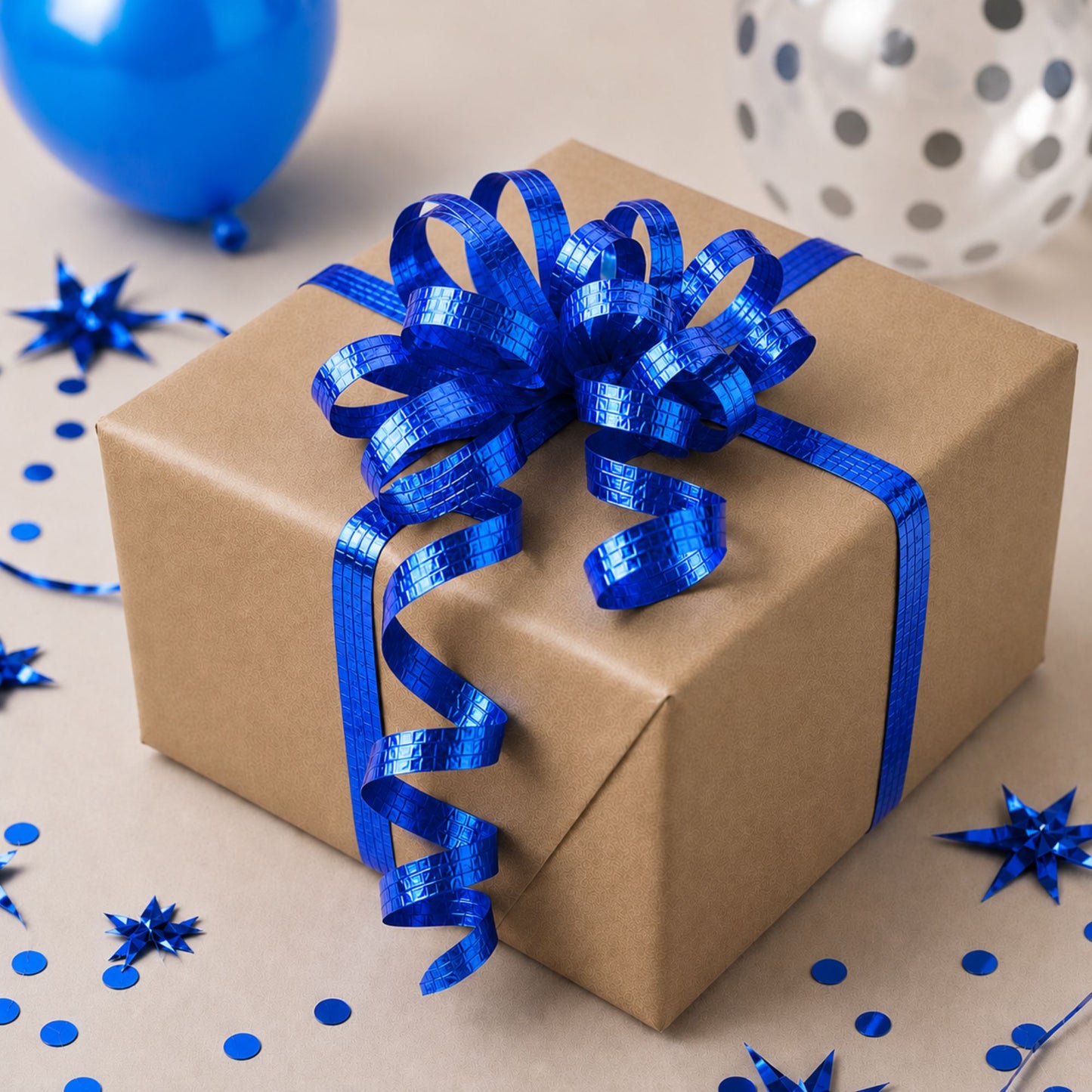 500 yards blue ribbon roll for balloons gift wrapping and party decoration
