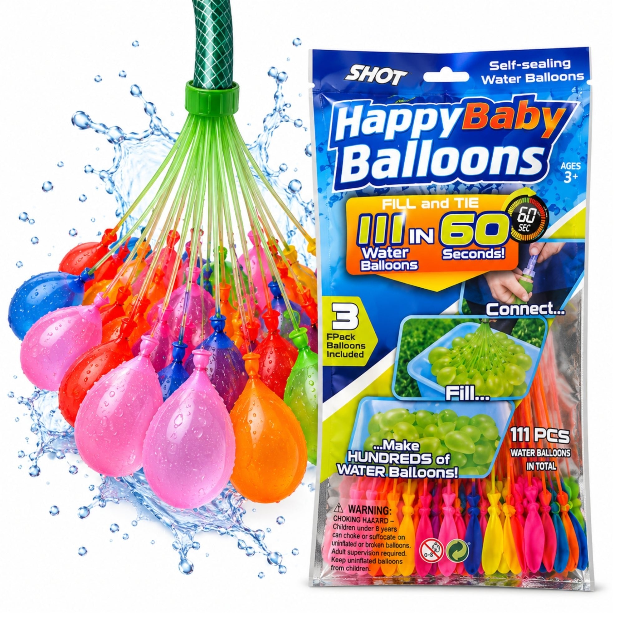 Quick Fill Water Balloon Set for Summer Fun Games