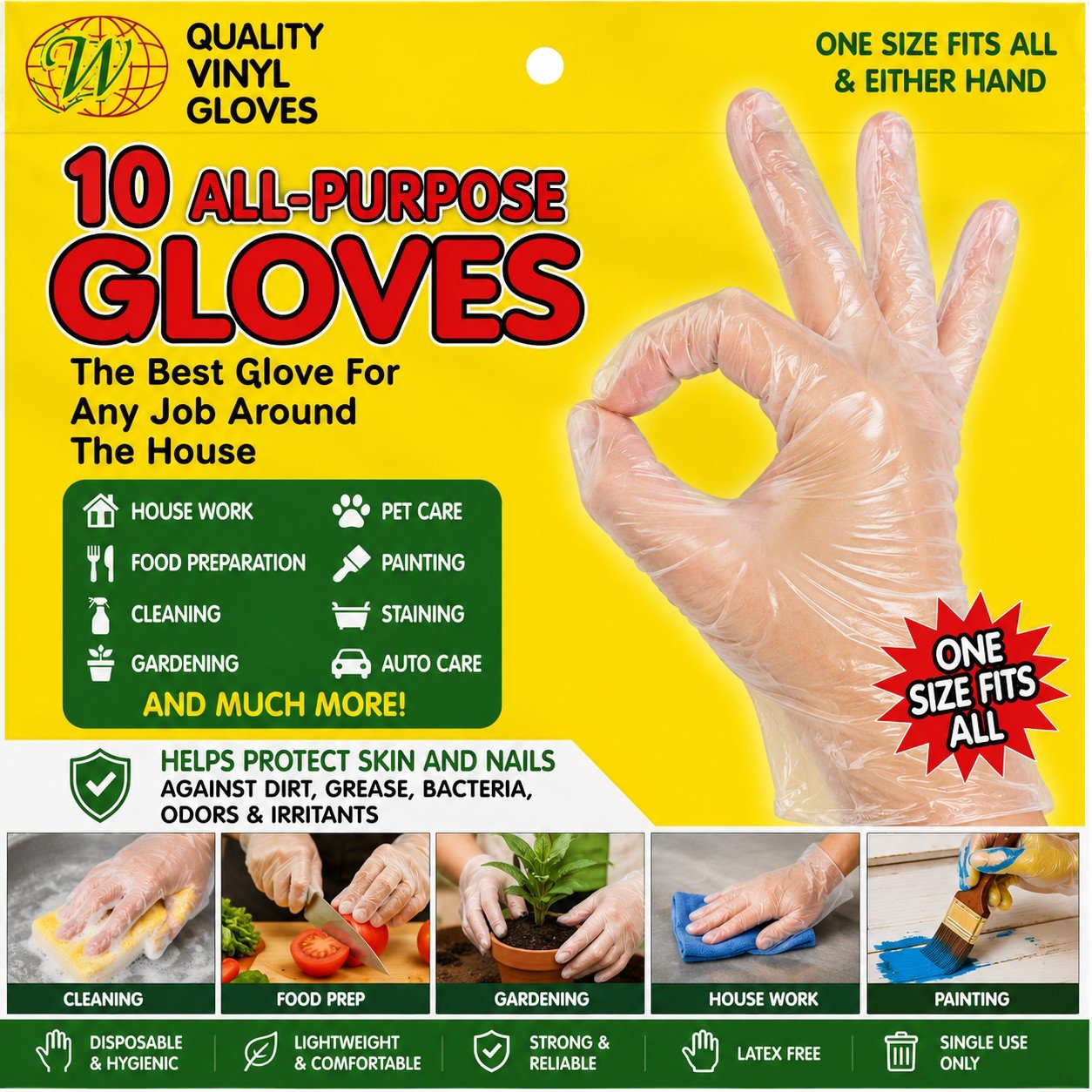all purpose gloves for cleaning and food prep