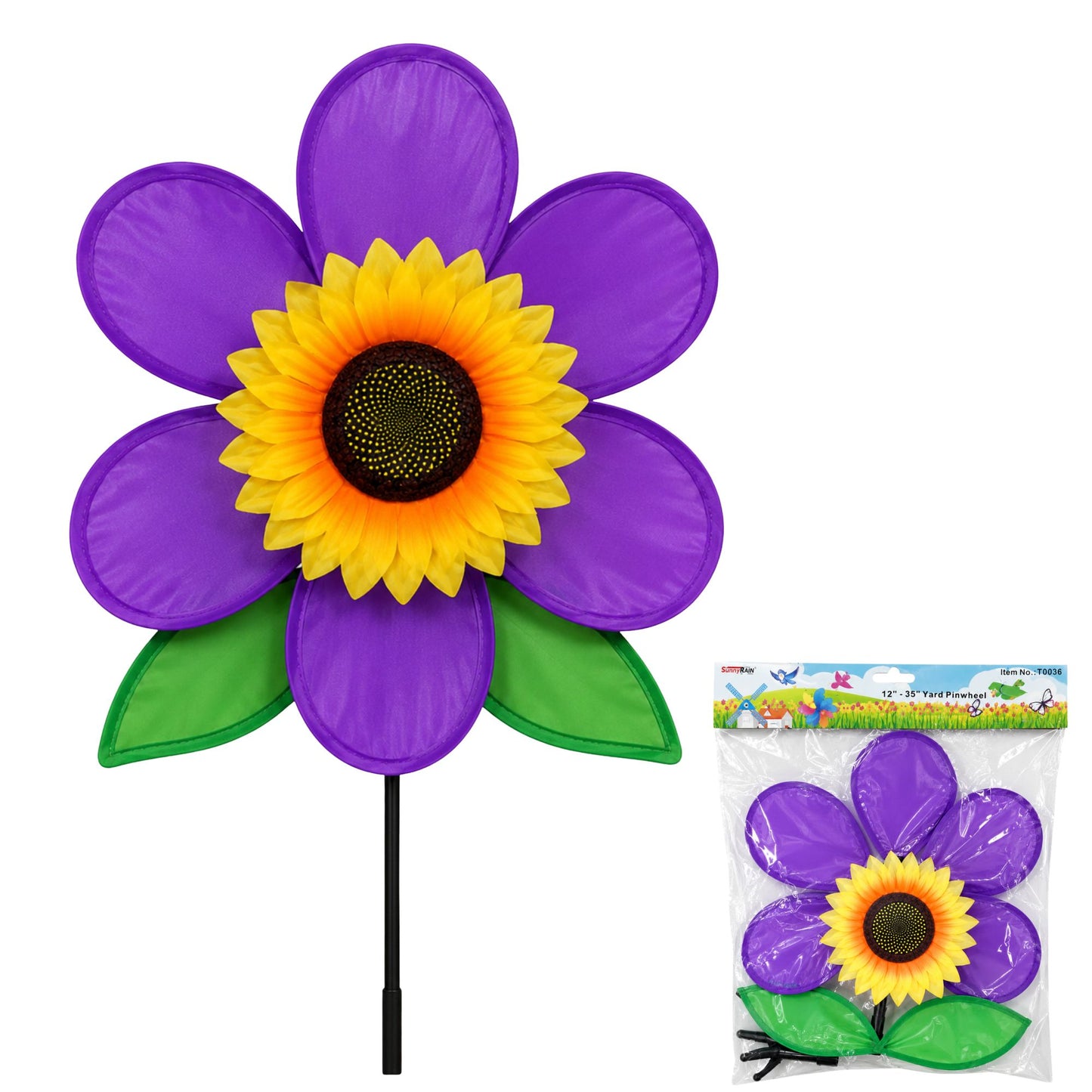 SunnyRite Colorful Sunflower Wind Spinner for Garden Yard