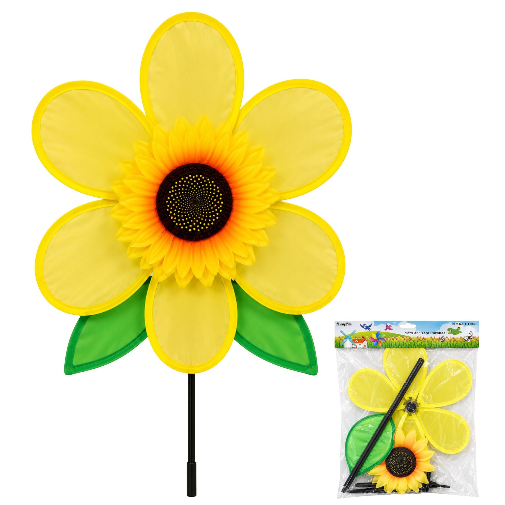 SunnyRite Large Sunflower Yard Wind Spinner Decoration