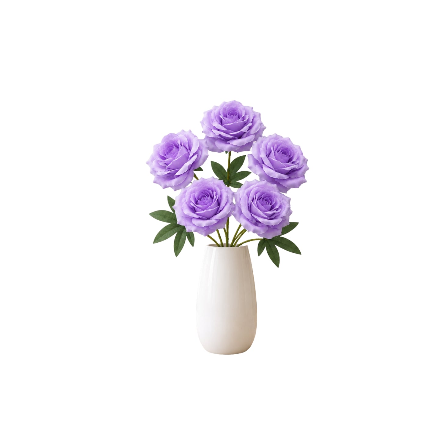 5 Head Artificial Purple Rose Bouquet