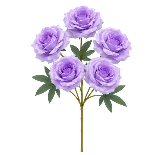 5 Head Artificial Purple Rose Bouquet