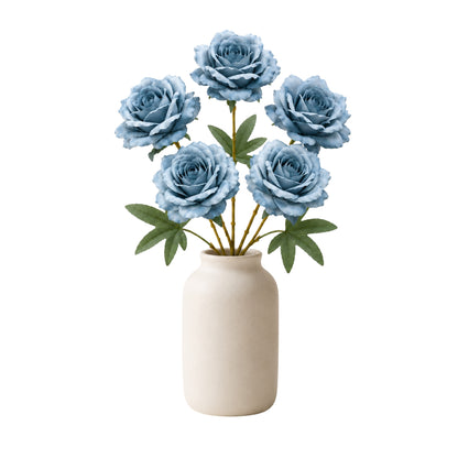 5 Head Artificial Blue Rose Bouquet