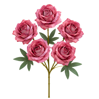 5 Head Artificial Pink Rose Bouquet