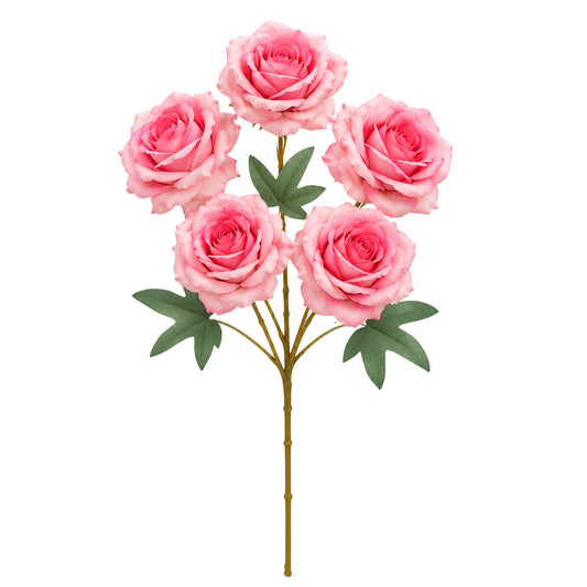 5 Head Artificial Light Pink Rose Bouquet