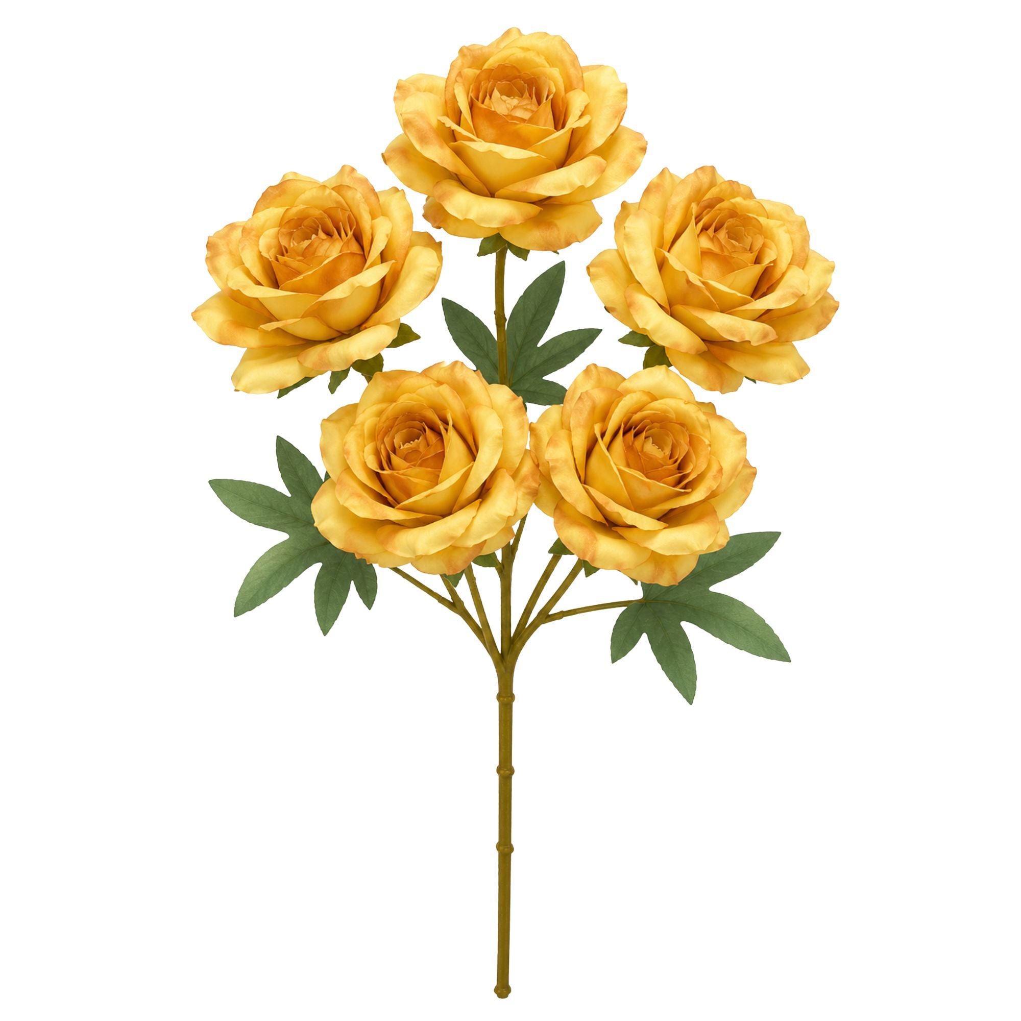 5 Head Artificial Yellow Rose Bouquet