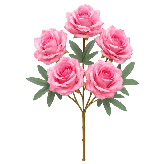 5 Head Blush Pink Artificial Rose Bouquet