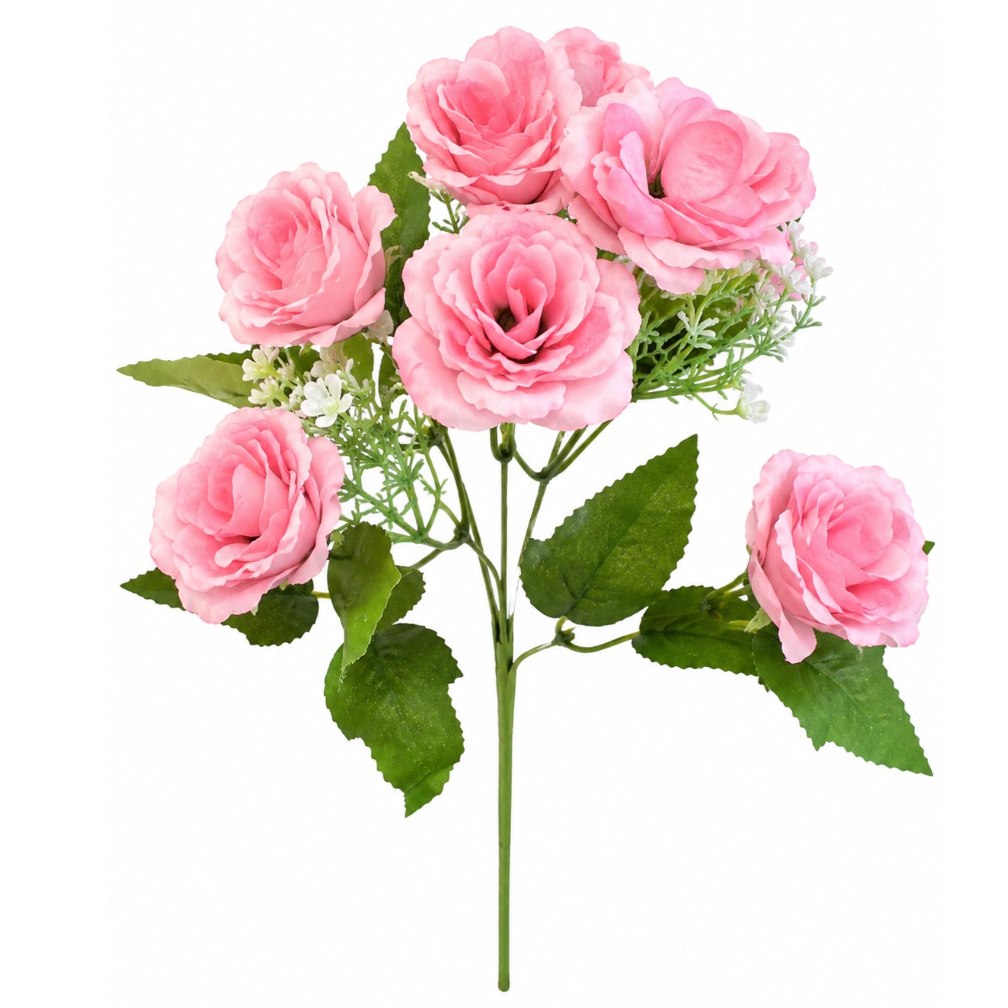 7 Head Artificial Rose Bouquet Silk Floral Home Decoration
