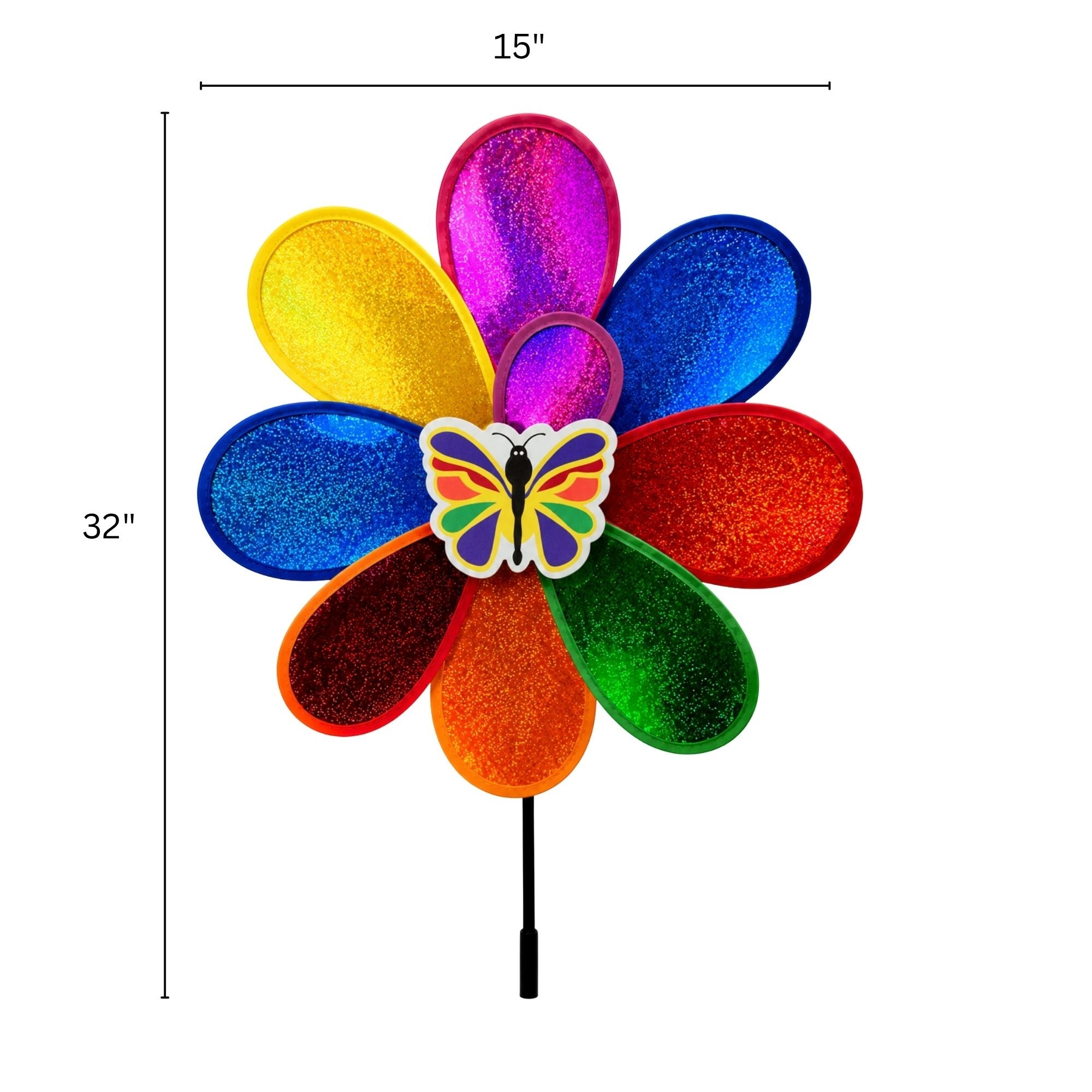 Colorful Glitter Wind Spinner Pinwheel Garden Decor