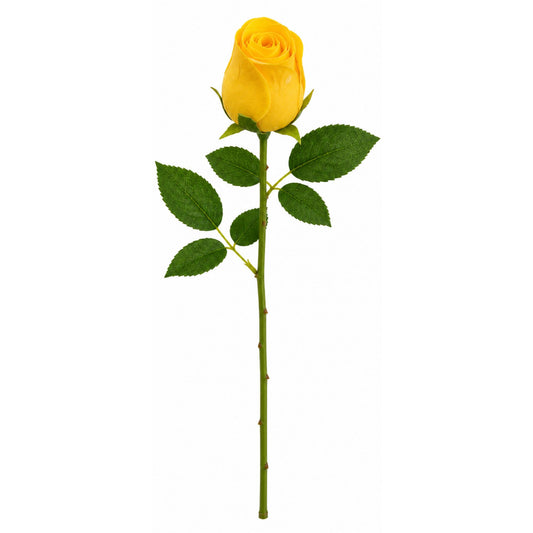 20" Artificial Silk Yellow Rose Stem Wedding Decor