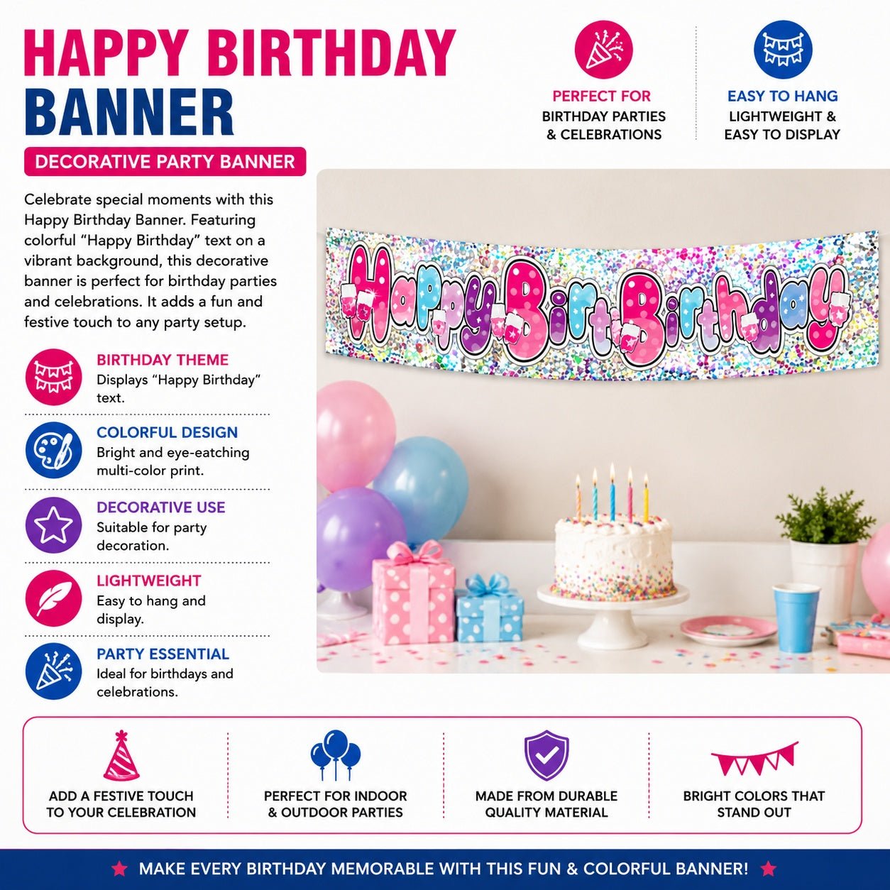decorative birthday party banner