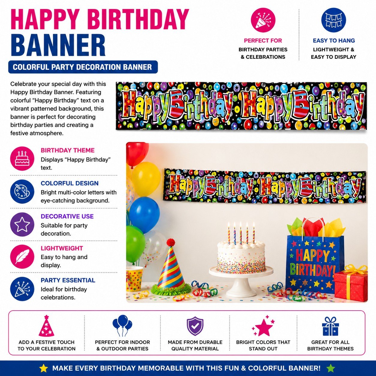decorative birthday party banner