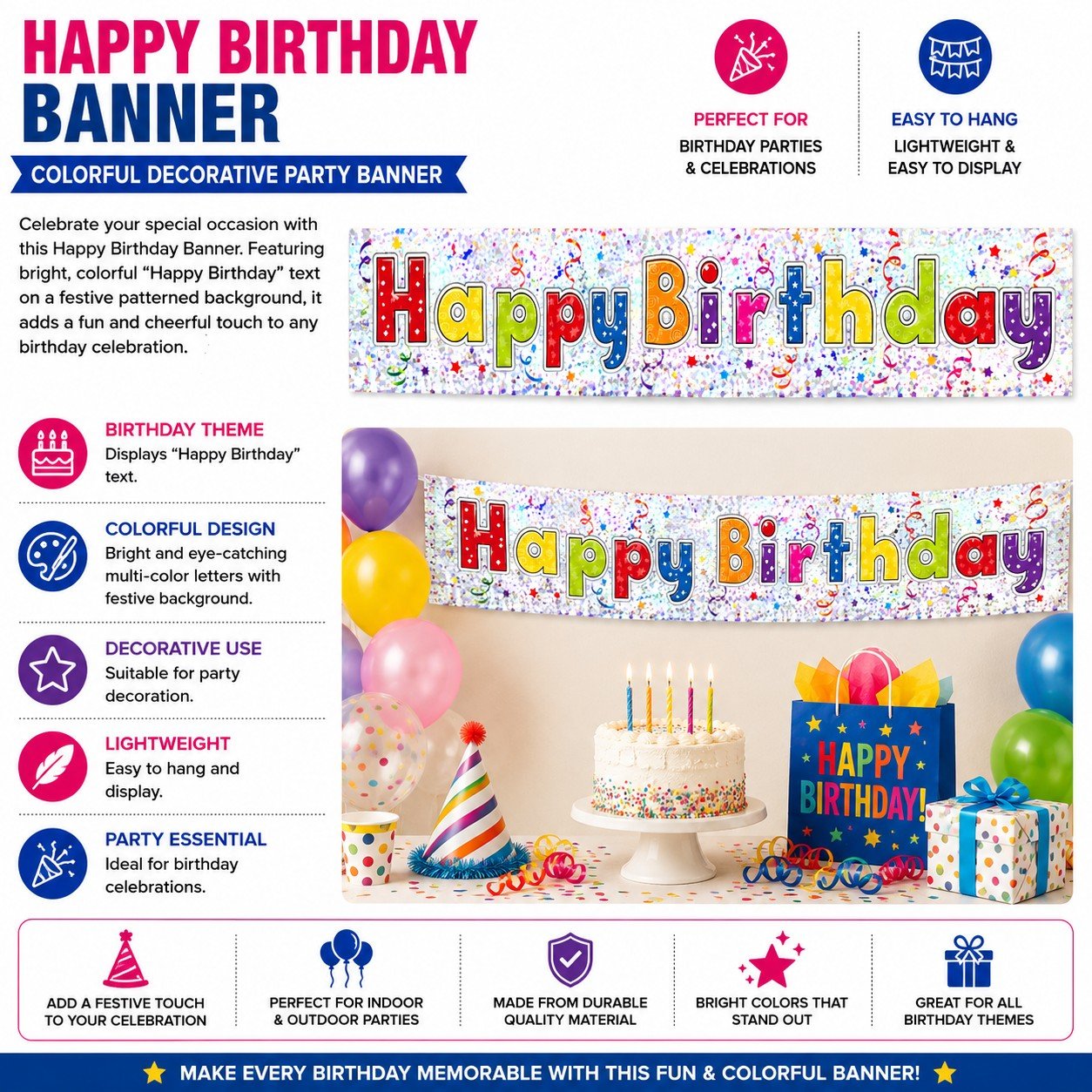 decorative birthday party banner
