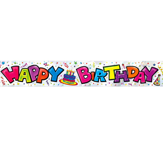 happy birthday banner colorful design