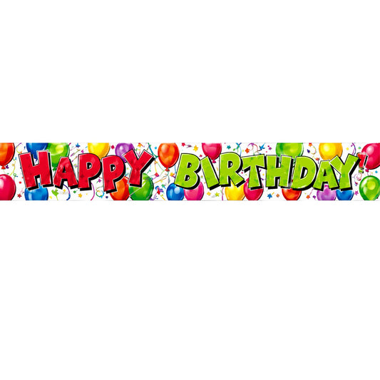 happy birthday banner with balloons