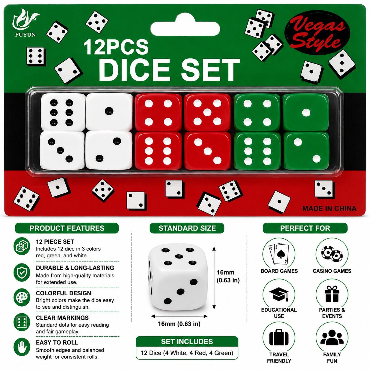 standard game dice for board games