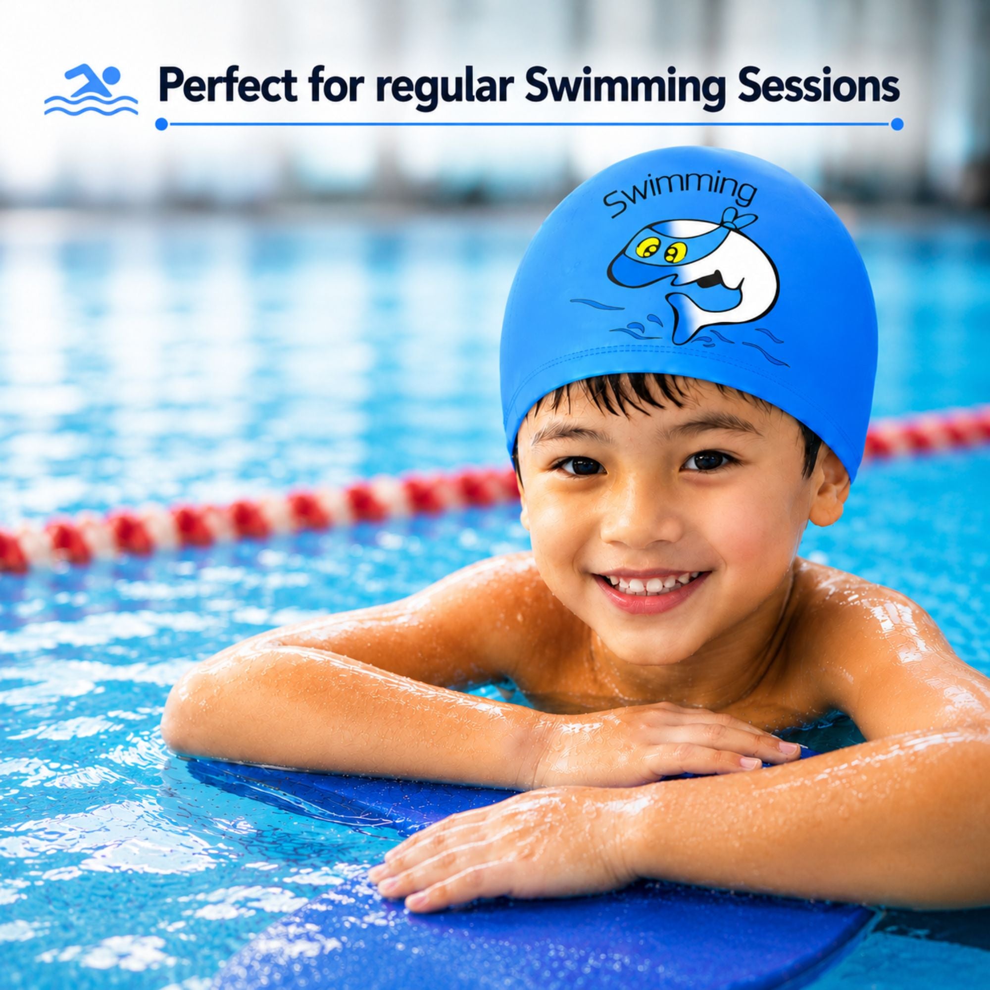 WENFEI Silicone Waterproof Swimming Cap for Children
