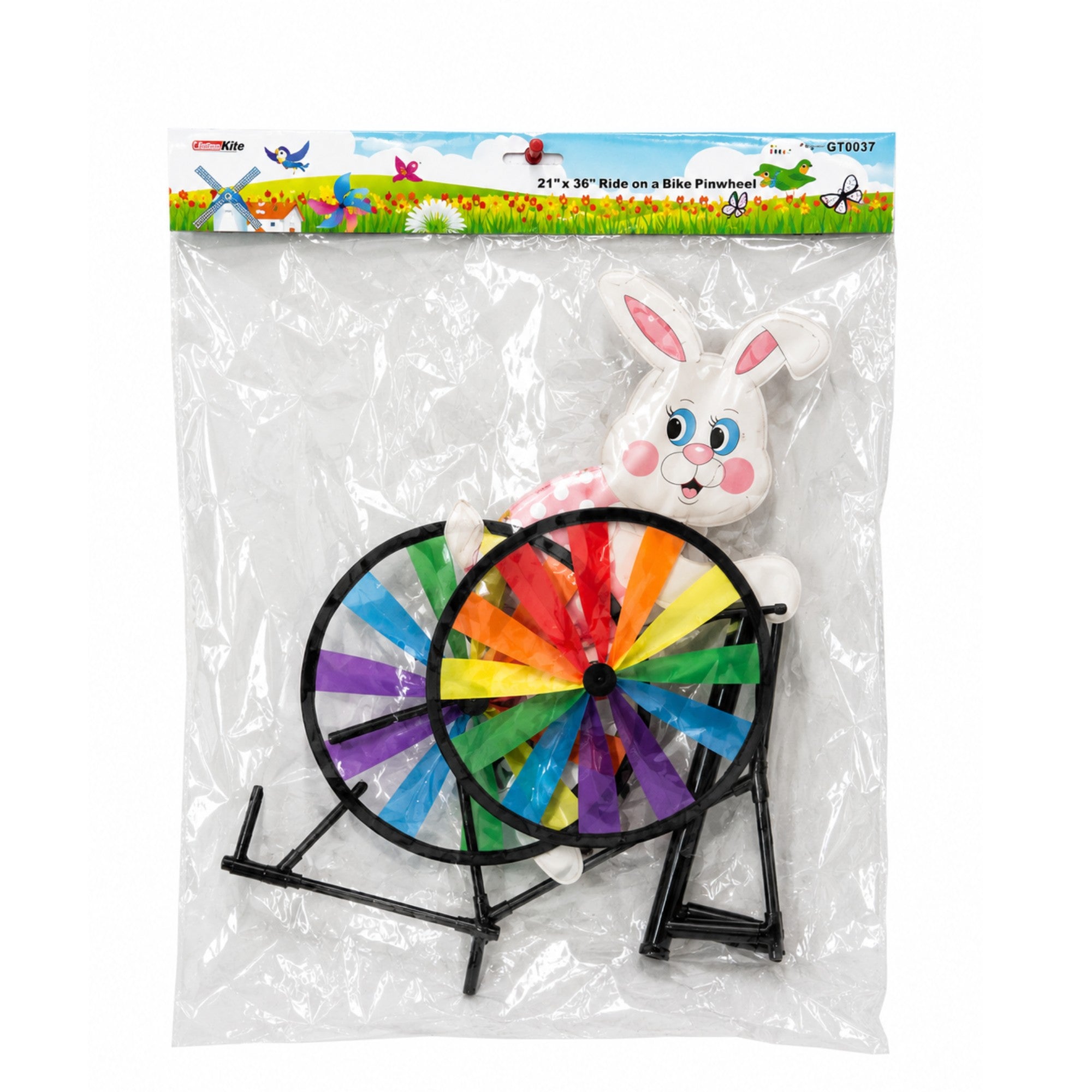 bunny bike pinwheel colorful garden wind spinner