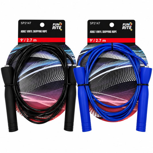 9ft adult vinyl jump rope with black handles