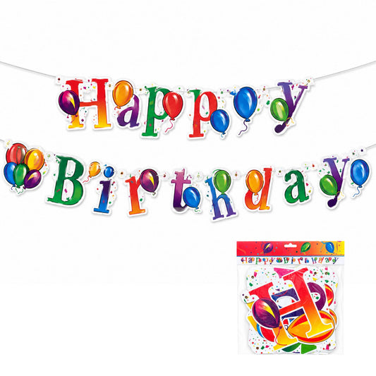 Colorful Happy Birthday Banner Party Hanging Decoration