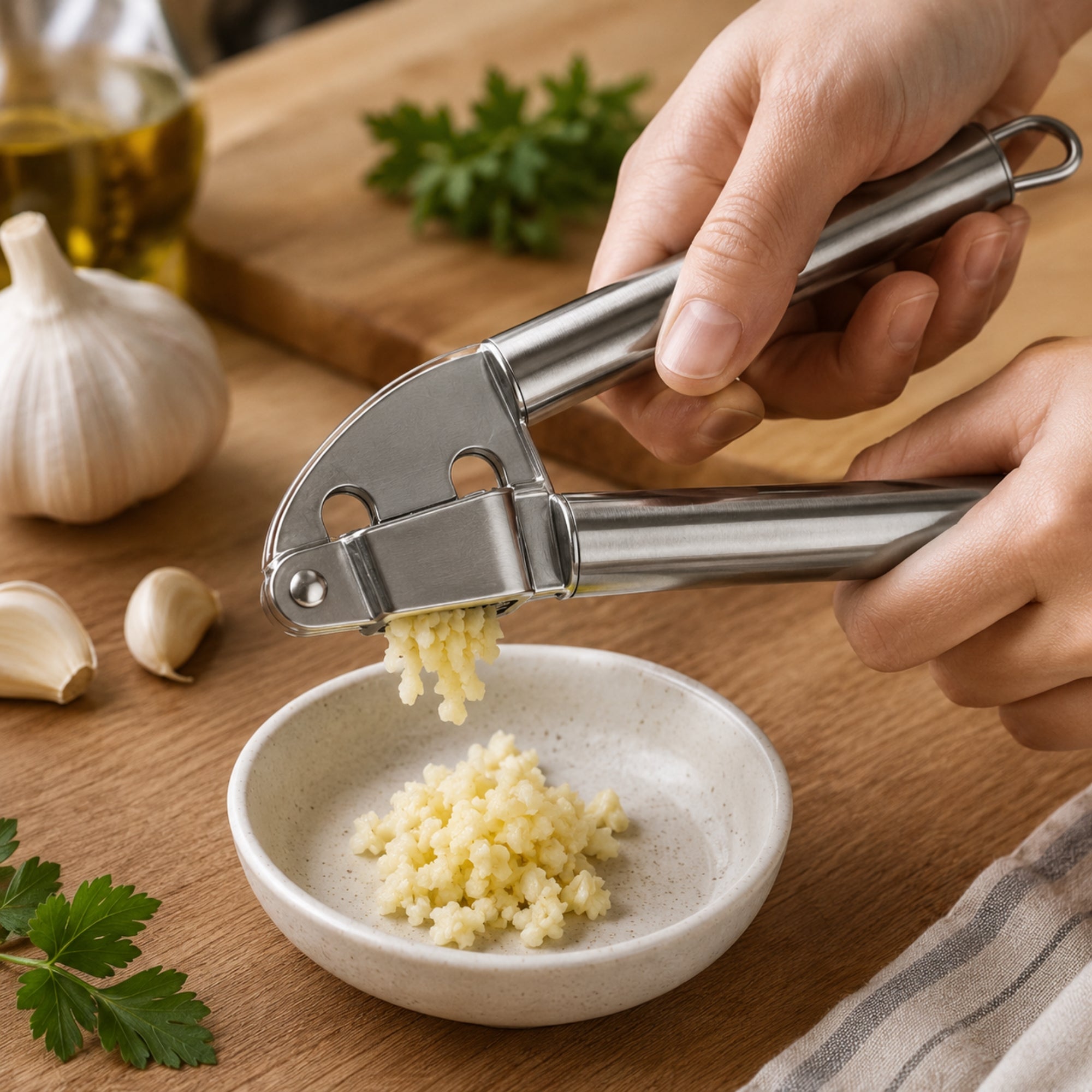 Manual Garlic Press Crusher for Easy Kitchen Use