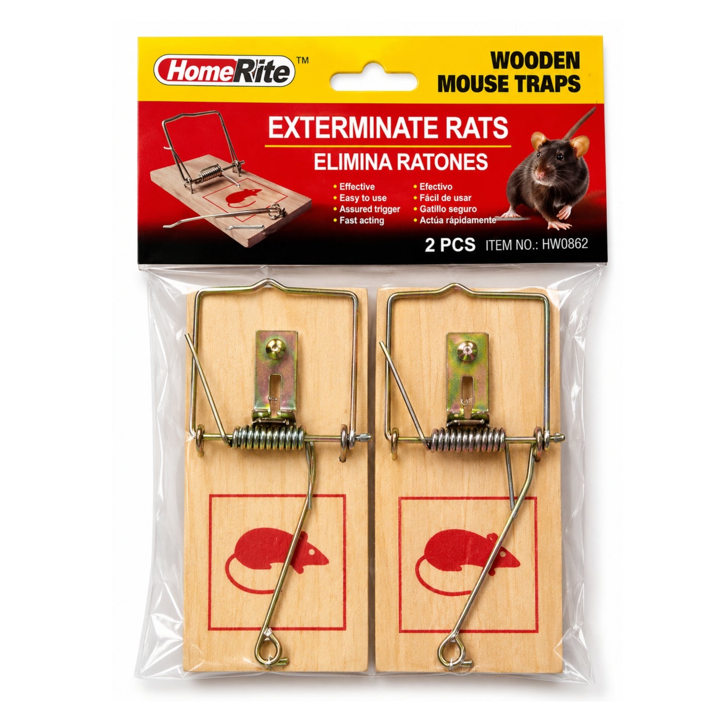 Wooden Mouse and Rat Catcher Reusable Trap Set