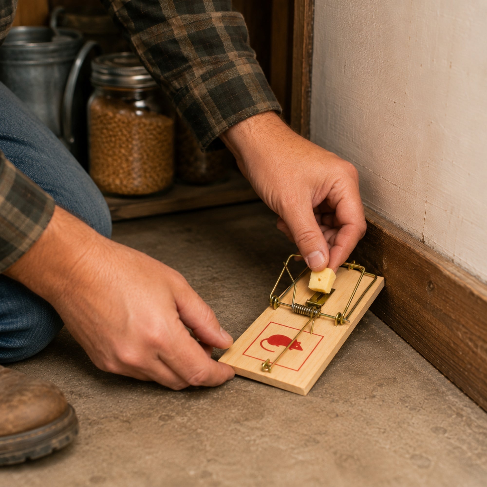 Classic Wooden Mouse Trap Reusable Snap Catcher